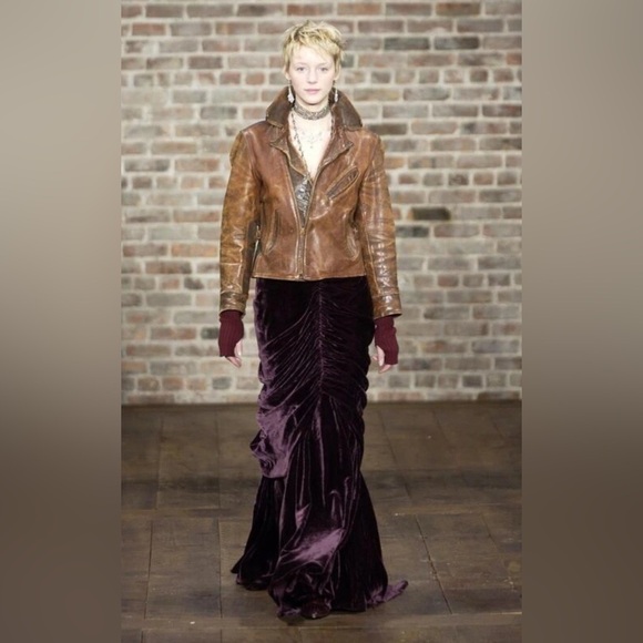 Ralph Lauren Collection Purple Label Velvet Long Maxi Skirt 4 Formal Runway 2003 - Picture 2 of 11